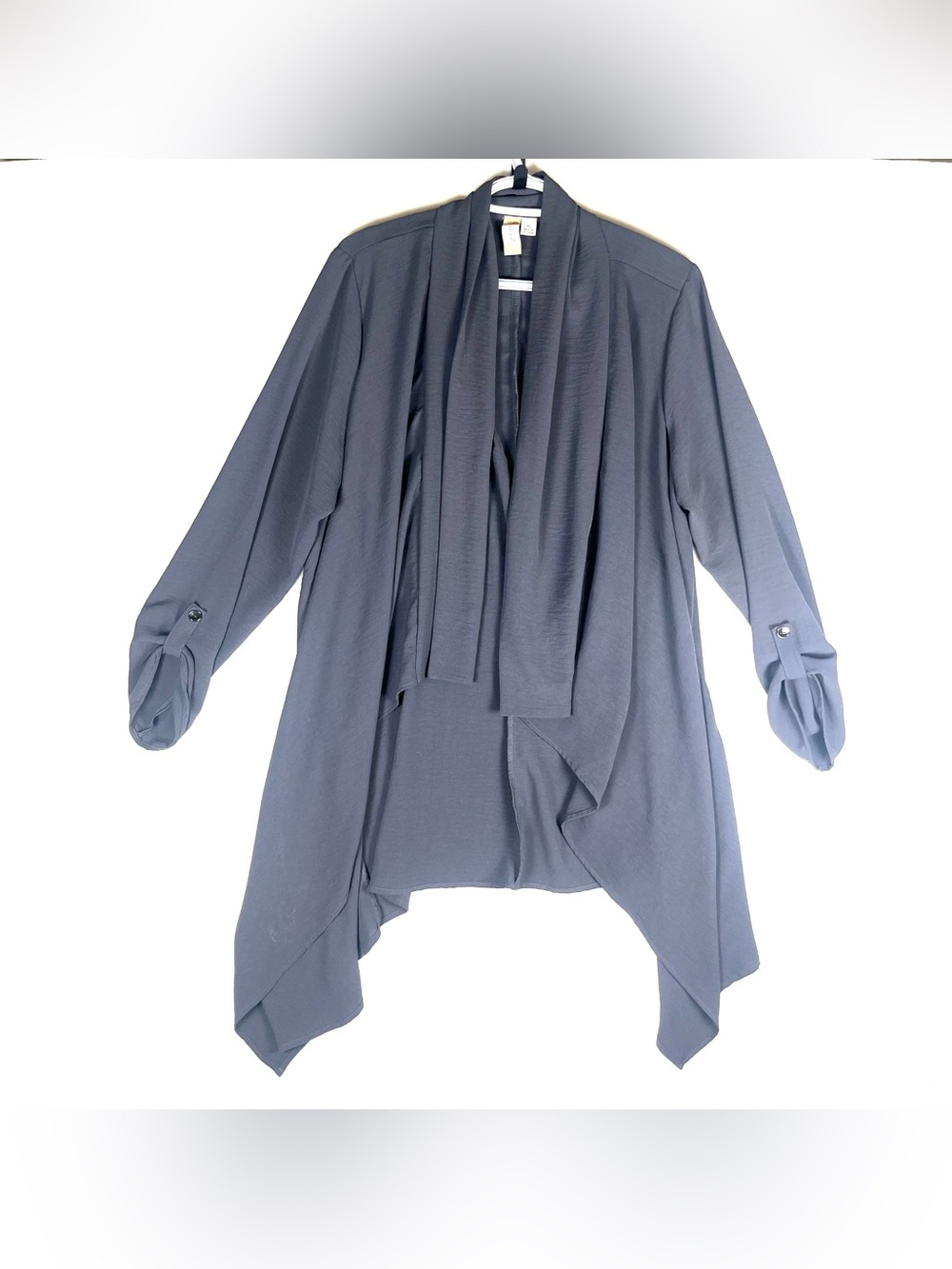 Misia Charcoal Gray Open-Front Cardigan